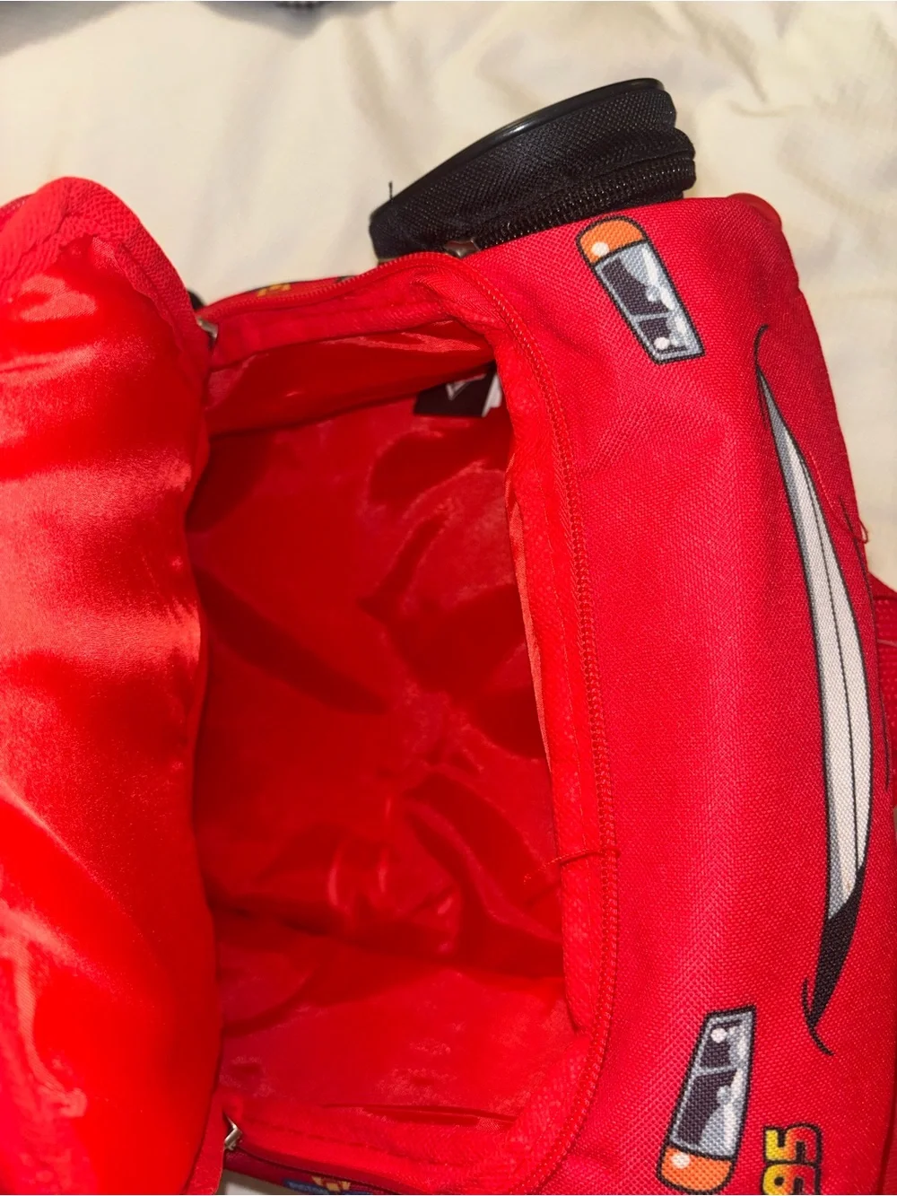 New Disney Pixar Cars Lightning McQueen Rust-eze Red Kids Backpack + lunch bag - Picture 6 of 10